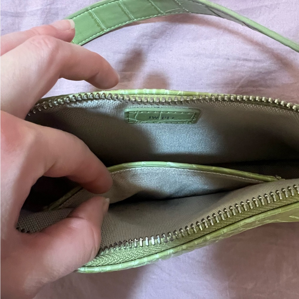 JW Pei Eva Shoulder Handbag in Sage Green Croc - Picture 5 of 5